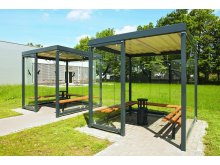 Pavilion fumatori cu acoperis drept