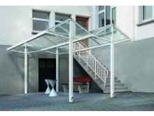 Pavilion fumatori cu acoperis in doua ape