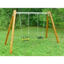 Leagan dublu cu suport din lemn